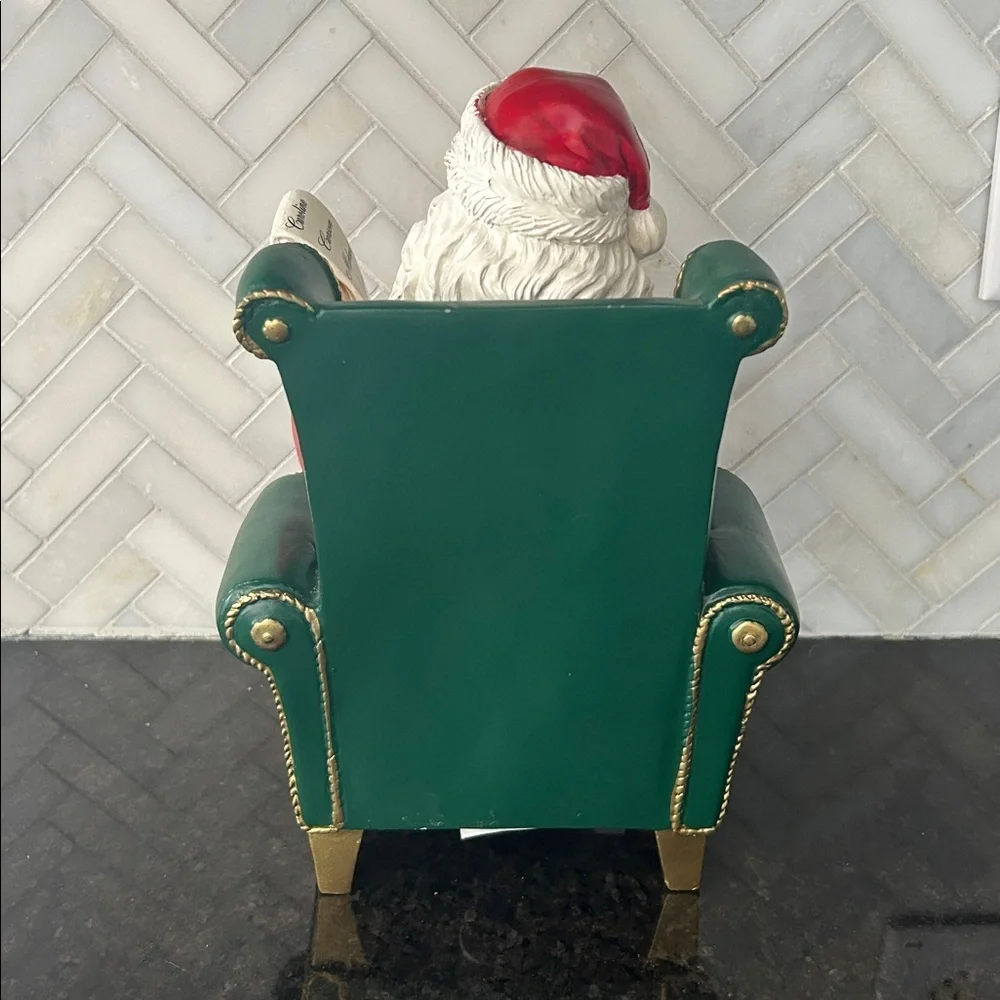 Ashland Santa Claus Figurine in armchair with list NWT red green